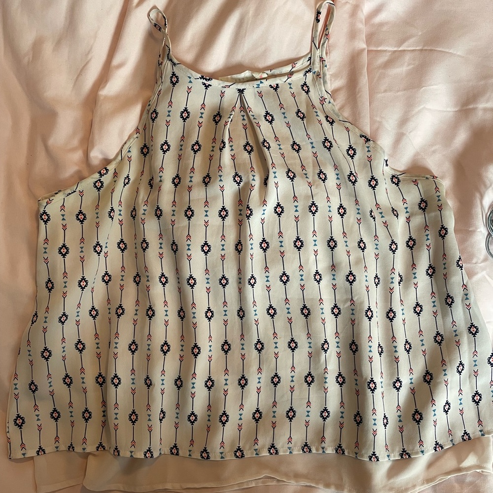 LUSH | blush pink spaghetti strap printed top